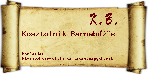 Kosztolnik Barnabás névjegykártya
